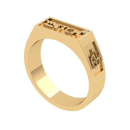 Praga Anillo de Graduación Personalizado en Oro 14K o 18K