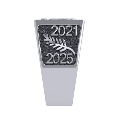 Roma Anillo de Graduación Personalizado en Oro 14K o 18K con Logo Frontal 14mm