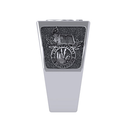 Roma Anillo de Graduación Personalizado en Oro 14K o 18K con Logo Frontal 14mm