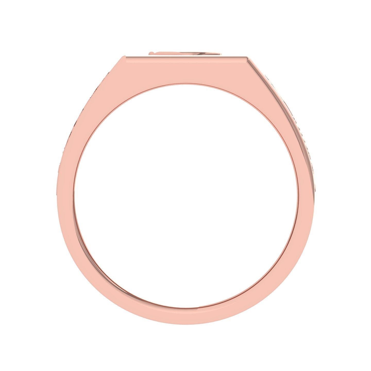 Roma Anillo de Graduación Personalizado en Oro 14K o 18K con Logo Frontal 14mm