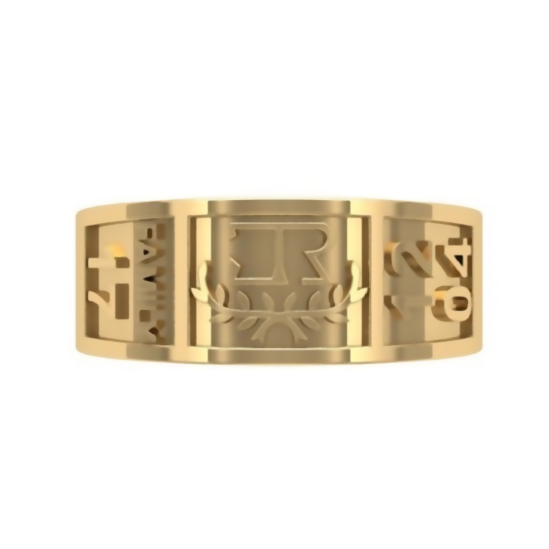 Atenas Anillo de Graduación Personalizado en Oro 14K o 18K