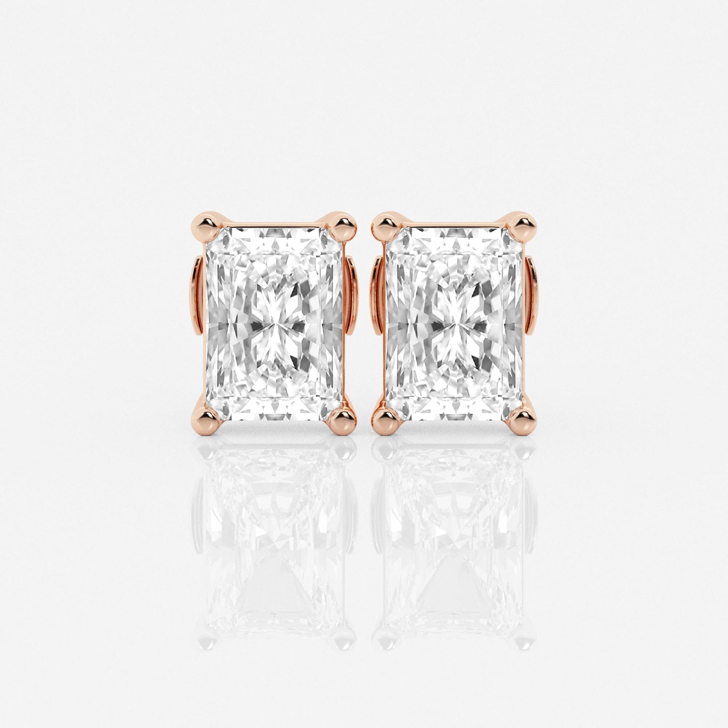 Aretes Broqueles con diamante lab Radiante - BODHANA