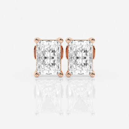 Aretes Broqueles con diamante lab Radiante - BODHANA