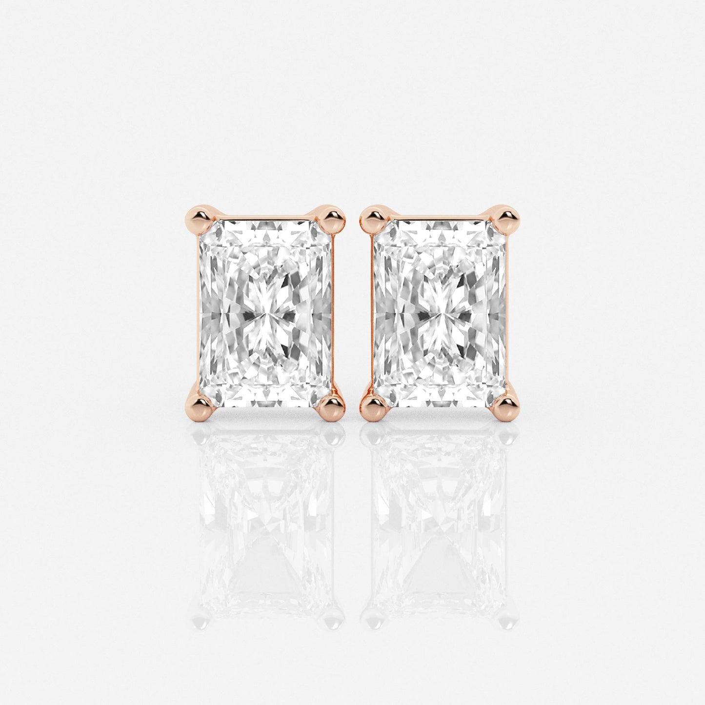 Aretes Broqueles con diamante lab Radiante - BODHANA