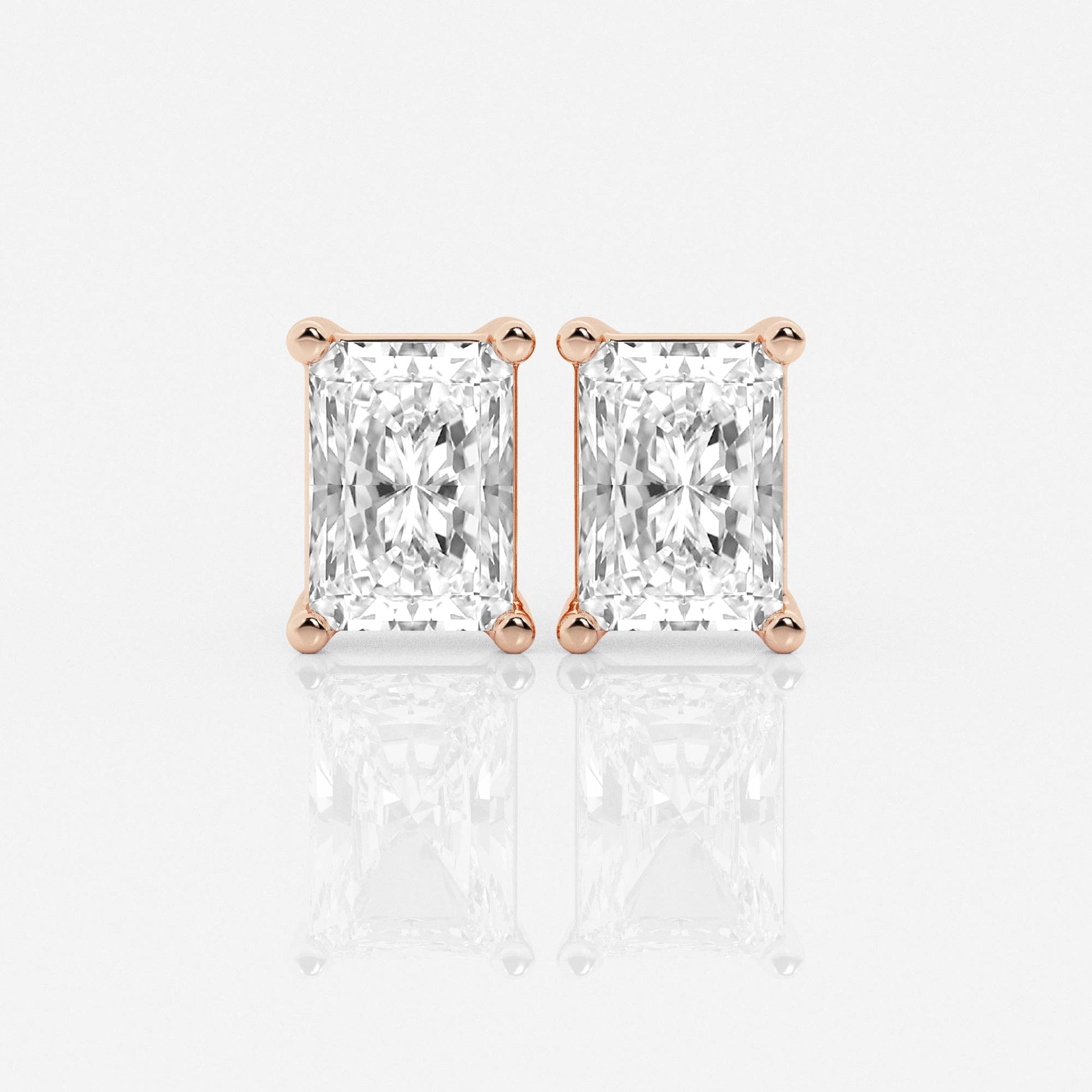 Aretes Broqueles con diamante lab Radiante - BODHANA
