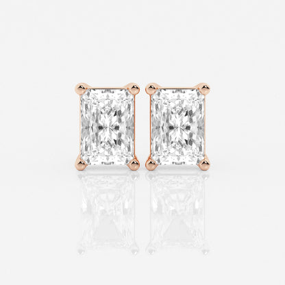 Aretes Broqueles con diamante lab Radiante - BODHANA