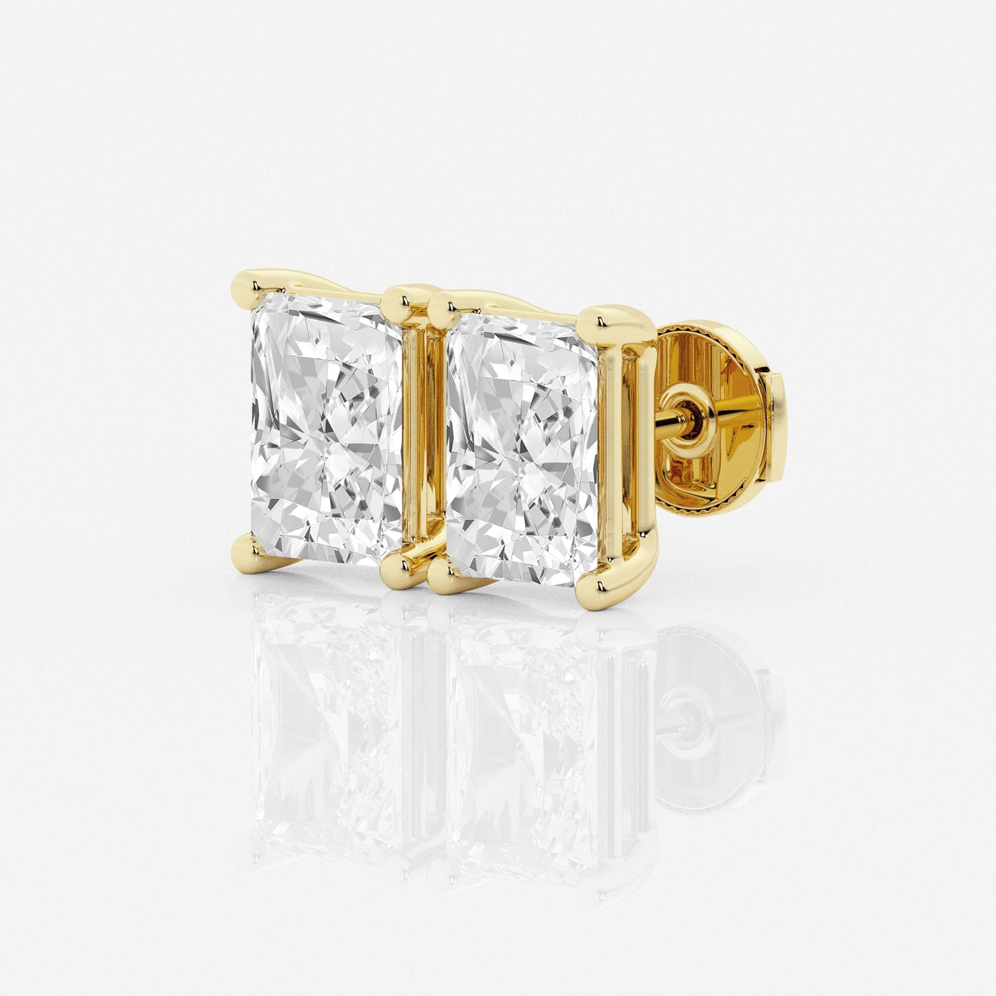 Aretes Broqueles con diamante lab Radiante - BODHANA