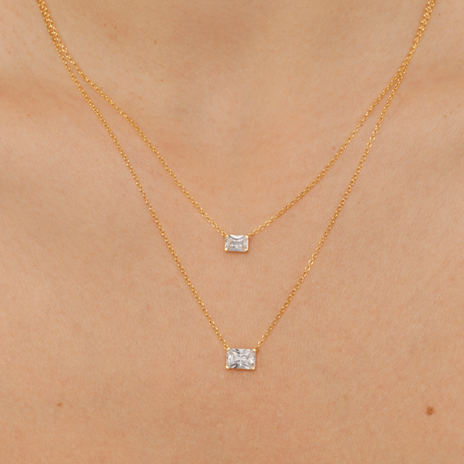Collar de oro con Diamante Radiante - BODHANA