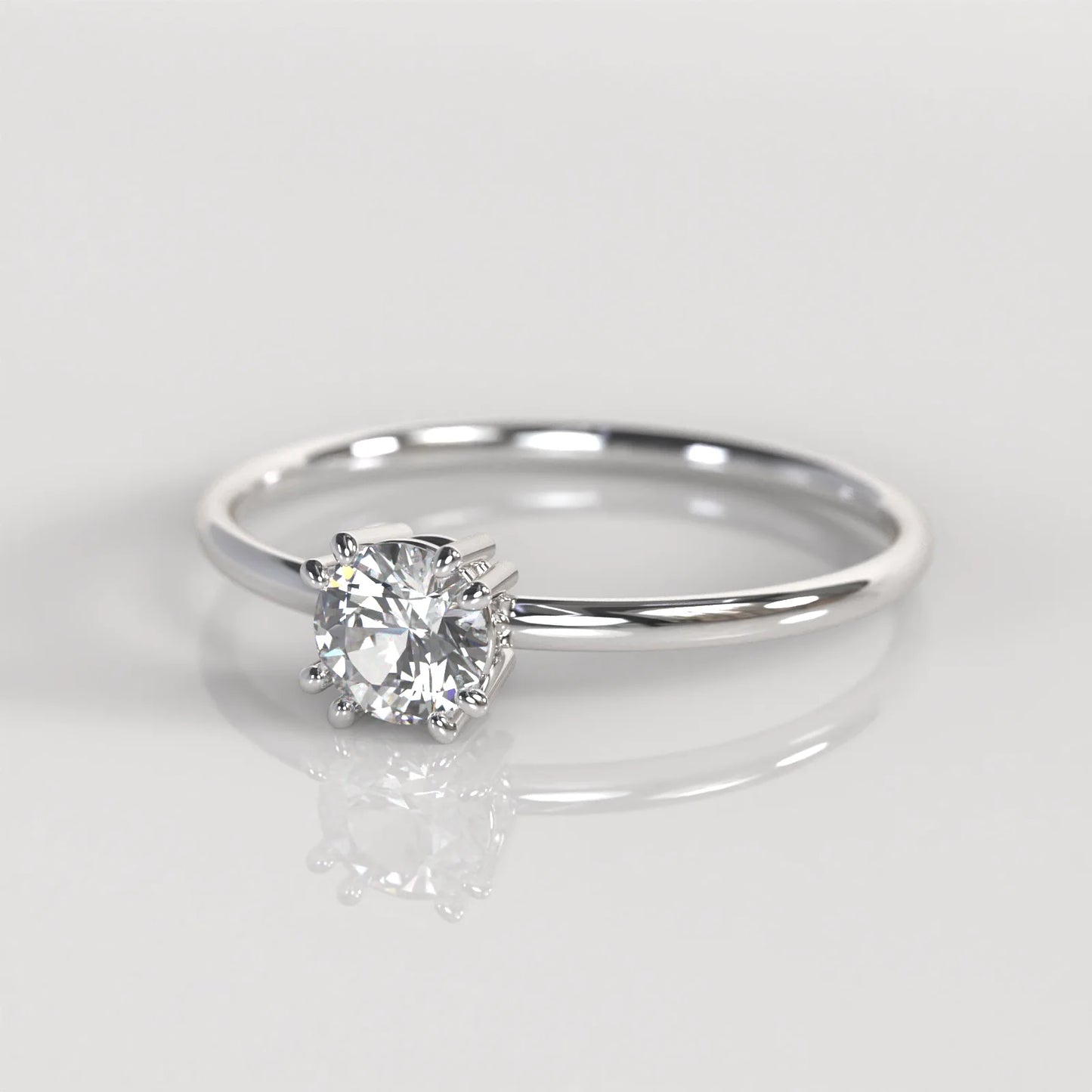 Anillo de Compromiso en Plata 925 con Diamante 0.40 ct