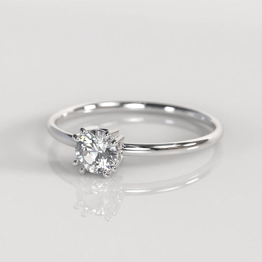 Anillo de Compromiso en Plata 925 con Diamante 0.40 ct