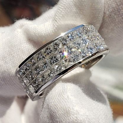 Anillo de Eternidad para Hombre de 7.50 Ct. con Diamantes en Corte Princesa de 8.5mm