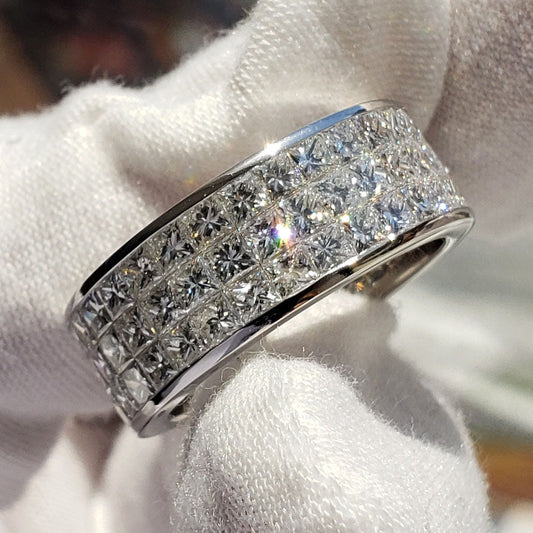 Anillo de Eternidad para Hombre de 7.50 Ct. con Diamantes en Corte Princesa de 8.5mm