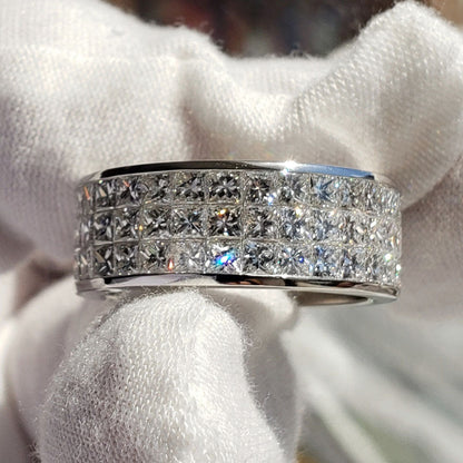 Anillo de Eternidad para Hombre de 7.50 Ct. con Diamantes en Corte Princesa de 8.5mm