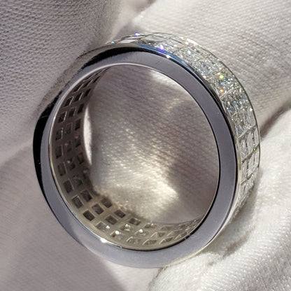 Anillo de Eternidad para Hombre de 7.50 Ct. con Diamantes en Corte Princesa de 8.5mm