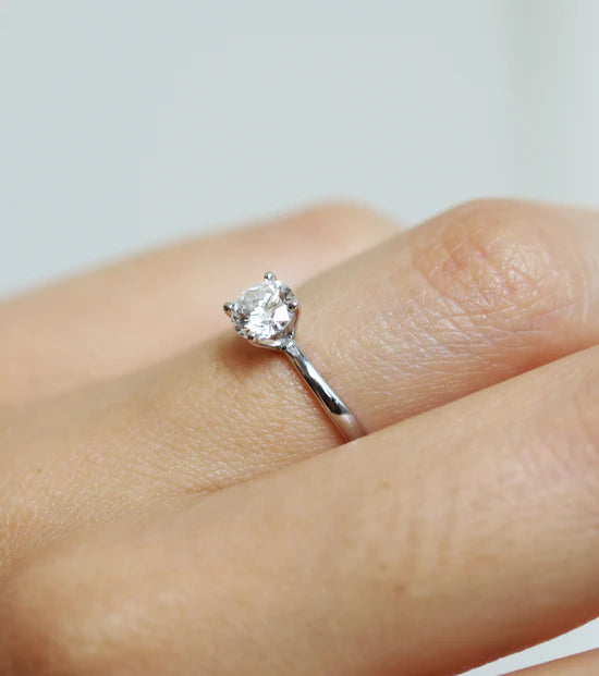 Anillo de Compromiso en Plata 925 con Diamante 0.40 ct