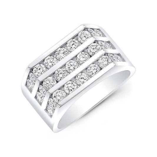 Anillo Hombre Diamantes de  Laboratorio Redondos 2.00 Quilates en total