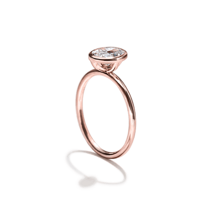 1.00 ct Anillo de compromiso con diamante Redondo Oro blanco - BODHANA