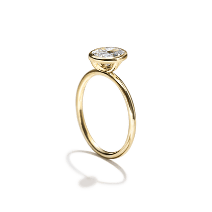 1.00 ct Anillo de compromiso con diamante Redondo Oro blanco - BODHANA