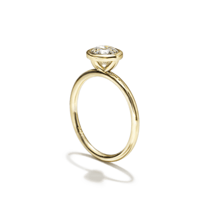 1.00 ct Anillo de compromiso con diamante Redondo Oro blanco - BODHANA