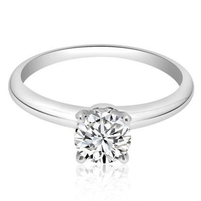 1.00 ct Anillo de compromiso con diamante Redondo Oro Blanco - BODHANA
