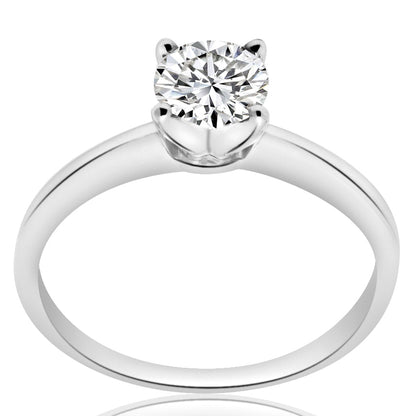 1.00 ct Anillo de compromiso con diamante Redondo Oro Blanco - BODHANA