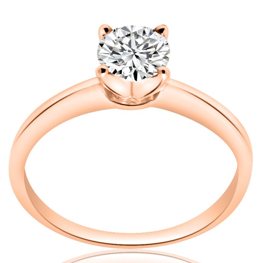 1.00 ct Anillo de compromiso con diamante Redondo Oro Blanco - BODHANA