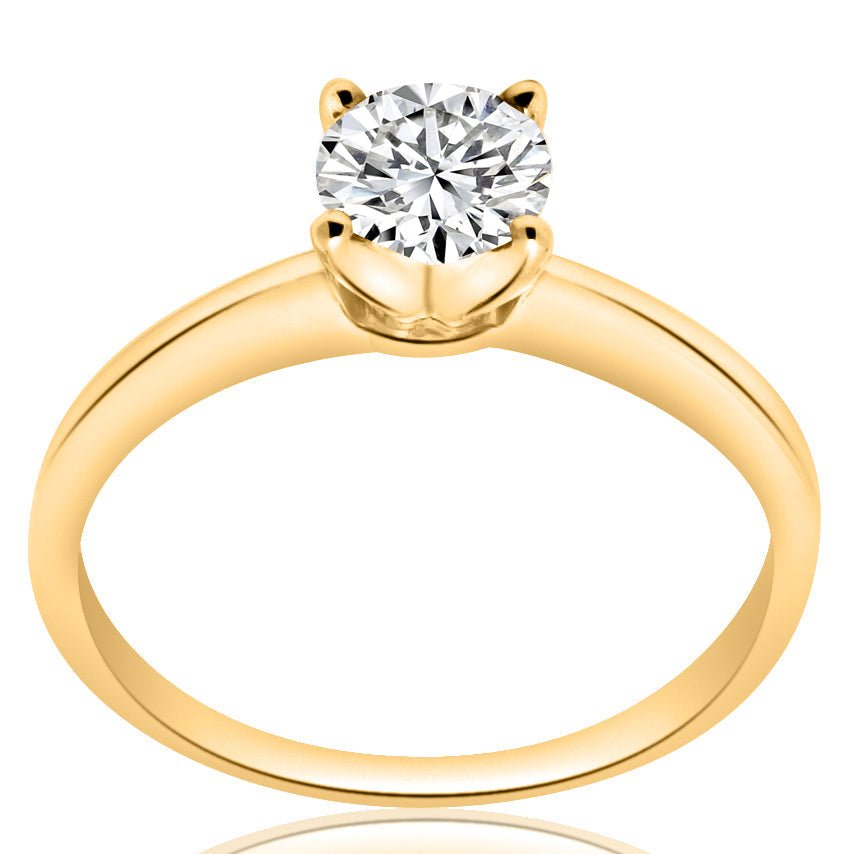 1.00 ct Anillo de compromiso con diamante Redondo Oro Blanco - BODHANA