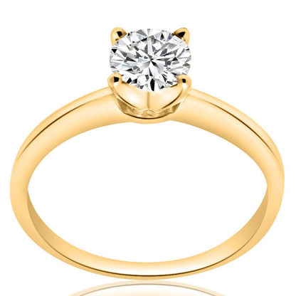 1.00 ct Anillo de compromiso con diamante Redondo Oro Blanco - BODHANA