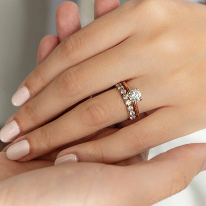 1.00 ct Anillo de compromiso con diamante Redondo Oro Blanco - BODHANA