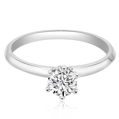 1.00 ct Anillo de compromiso con diamante Redondo Oro Blanco - BODHANA