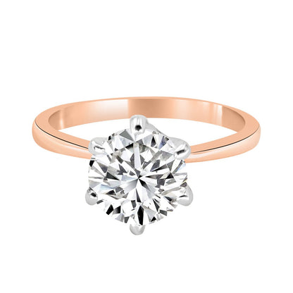 1.00 ct Anillo de compromiso con diamante Redondo Oro Blanco - BODHANA