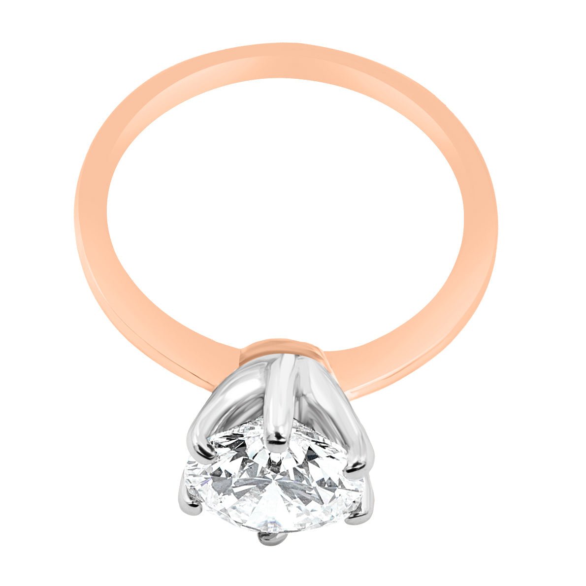 1.00 ct Anillo de compromiso con diamante Redondo Oro Blanco - BODHANA