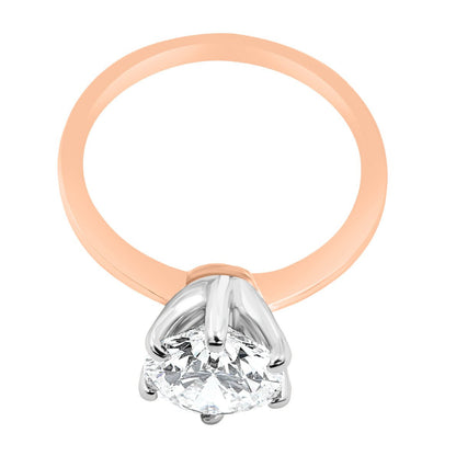 1.00 ct Anillo de compromiso con diamante Redondo Oro Blanco - BODHANA
