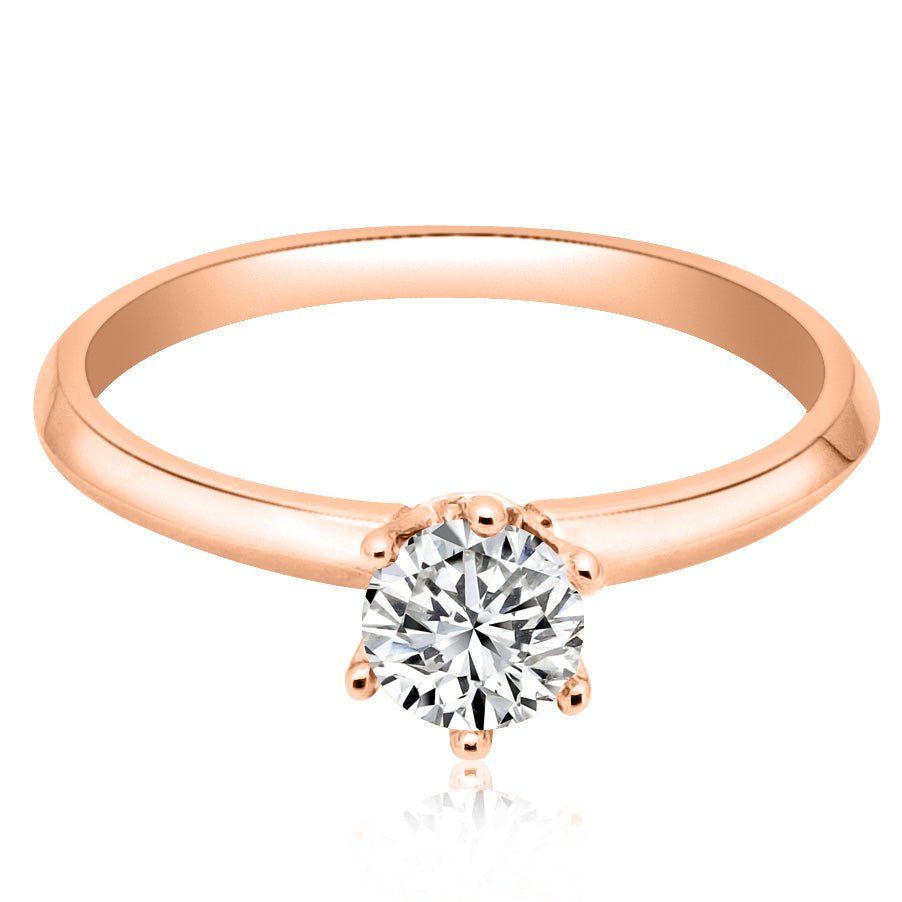 1.00 ct Anillo de compromiso con diamante Redondo Oro Blanco - BODHANA