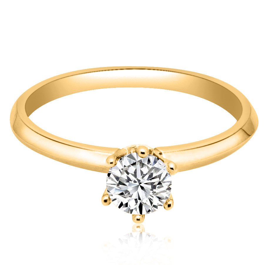 1.00 ct Anillo de compromiso con diamante Redondo Oro Blanco - BODHANA