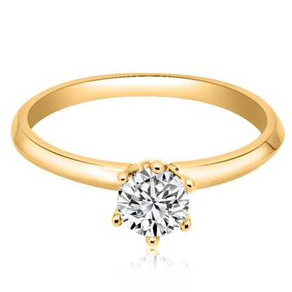 1.00 ct Anillo de compromiso con diamante Redondo Oro Blanco - BODHANA