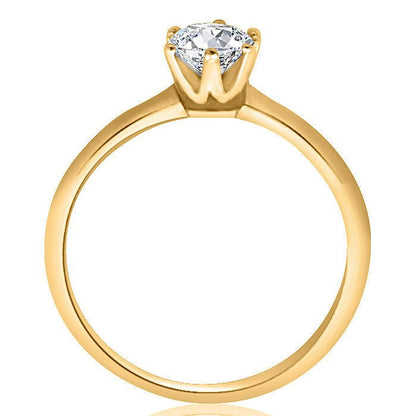 1.00 ct Anillo de compromiso con diamante Redondo Oro Blanco - BODHANA