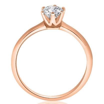 1.00 ct Anillo de compromiso con diamante Redondo Oro Blanco - BODHANA