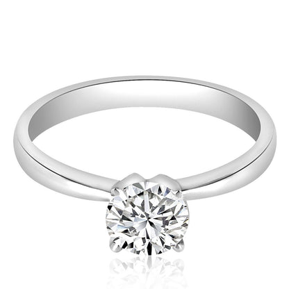 1.00 ct Anillo de compromiso con diamante Redondo Oro blanco - BODHANA