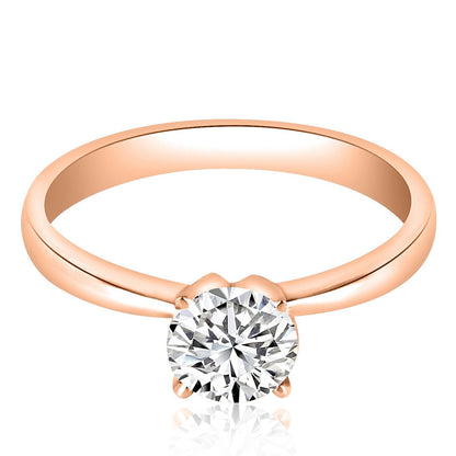 1.00 ct Anillo de compromiso con diamante Redondo Oro blanco - BODHANA