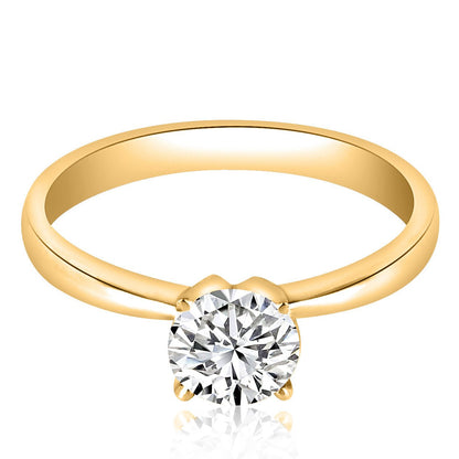 1.00 ct Anillo de compromiso con diamante Redondo Oro blanco - BODHANA