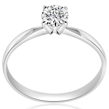 1.00 ct Anillo de compromiso con diamante Redondo Oro blanco - BODHANA