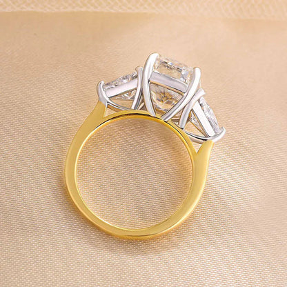 6 ct Anillo de compromiso con diamante Corte Radiante Oro 14k