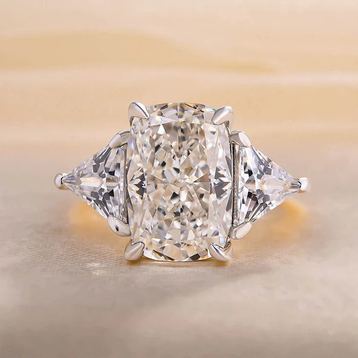 6 ct Anillo de compromiso con diamante Corte Radiante Oro 14k