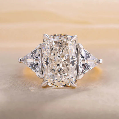 6 ct Anillo de compromiso con diamante Corte Radiante Oro 14k