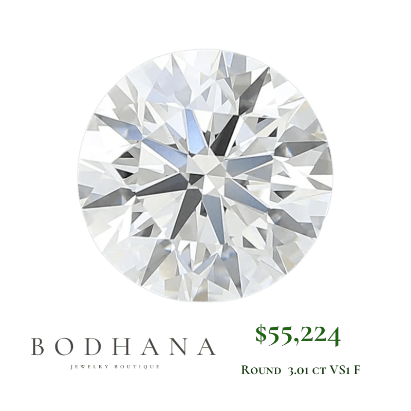 Anillo de compromiso personalizado – Diamante redondo 3.0 ct en montura solitaria (Oro amarillo 18K) - bodhana