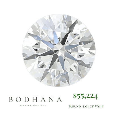 Anillo de compromiso personalizado – Diamante redondo 3.0 ct en montura solitaria (Oro amarillo 18K) - bodhana