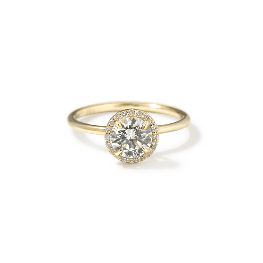 Anillo Halo Solitario en Oro o Platino - bodhana