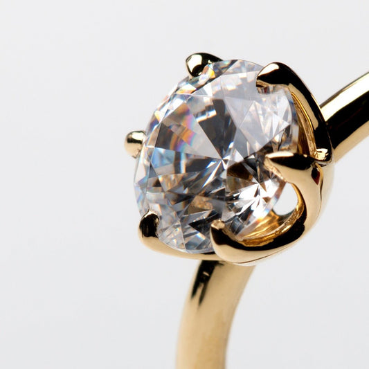 Anillo Solitario Clásico de Seis Uñas en Oro o Platino - bodhana