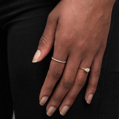 Anillo Solitario estilo "East - West" Horizontal - bodhana